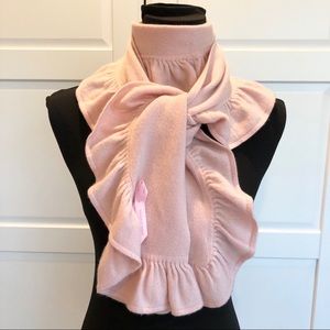 Magaschoni Soft Pink Cashmere Ruffle Scarf